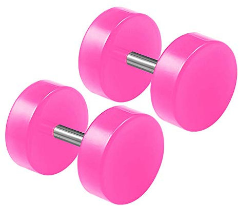 KJM FASHION 2 STK Acrylic Pink (1,2mm 16 Gauge) 8mm 0 g Fake Plug Ohrringe Ear Gauges Ohrstecker Piercing Schmuck 2110
