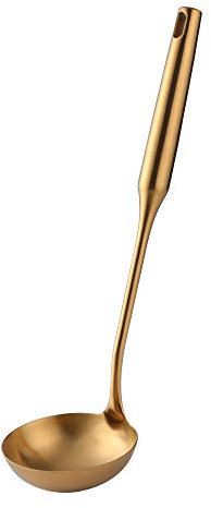 Soup Ladle,13.38inch Gold 18/8(304) Stainless steel Long Handle Cooking Utensil by BUY THINGS!