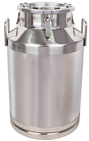 Beeketal 'BMK-60' Milchkanne Transportkanne 60 Liter aus Edelstahl, auslaufsicherer Deckel mit Spannverschluss und Gummidichtung, Molkerei Milch Kanne zum Transportieren oder zur Aufbewahrung