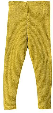 Leggings a maglia per neonati e bambini, 100% lana merino biologica, traspiranti, caldi e morbidi, unisex, taglia 62 – 140, sostenibili ed elastici, realizzati in Germania, curry, 74/80 cm