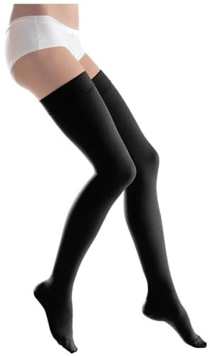 Lauma Medical 23-32 mmHg Kompressionsstrümpfe Klasse 2 mit geschlossener Spitze, Krampfadern, häufige Schwellungen in den Beinen, Schmerzen in Waden und Füßen (black, S-Size, Long)