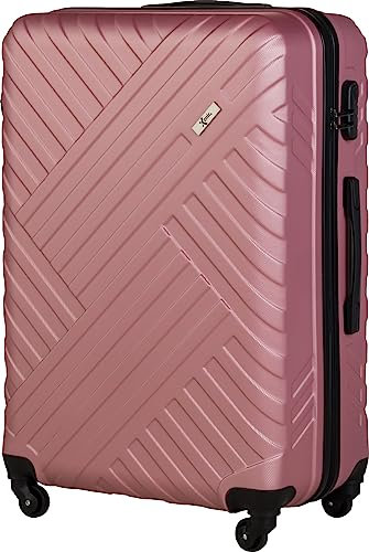 Xonic Design Reisekoffer - Hartschalen-Koffer mit 360° Leichtlauf-Rollen - hochwertiger Trolley mit Zahlenschloss in M-L-XL oder Set(Rosegold, XL)