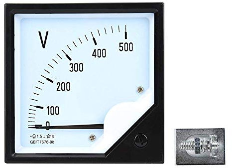 Fafeicy Misuratore di Tensione a Pannello Quadrato, Voltmetro Analogico Contatori di Test di Tensione AC 0-500V per Dispositivi di Controllo Elettronico