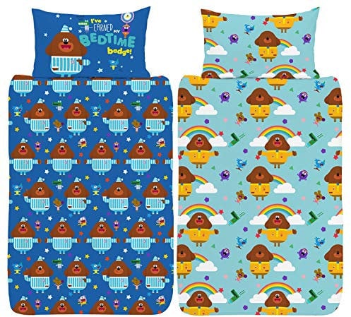 Hey Duggee Junior Cot Duvet Cover - Bedtime Hug Design - Official Reversible Bedding Set - Polycotton