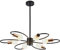 Qcyuui Lámpara de araña Sputnik de 6 luces, lámpara de techo moderna, lámpara colgante de metal de 60 vatios, candelabro de altura ajustable para cocina, comedor, sala de estar, dormitorio, negro