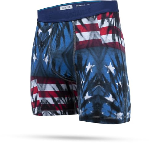 Stance Banner Boxer Brief - Cottonblend - Mid Support (Blue, Medium)
