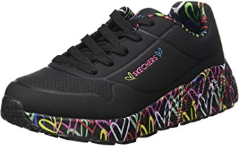 Skechers Uno Lite Lovely Luv, Scarpe Da Ginnastica Bambine e ragazze, Nero Black Synthetic Multi Trim, 39 EU