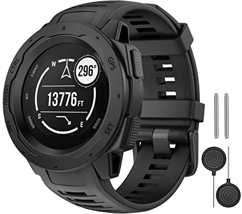MYSNBKN Armband Kompatibel mit Instinct, Ersatzarmband aus weichem Silikon für Garmin Instinct/Instinct 2/Solar Tactical mit Adapterwerkzeugen