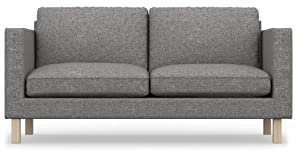 comfortly Ersatzbezug für 2-Sitzer-Sofa, handgefertigt, kompatibel mit Karlstad-Couch – nur Bezüge (strapazierfähig – Anthrazit)