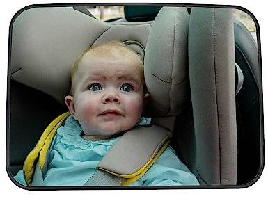 EZIMOOV Rear Seat Baby Car Mirror - Espejo Retrovisor para el Asiento del Bebé para Ver a su Hijo con Seguridad - Plástico Reciclado :Material Reciclado y Embalaje - Vista Amplia y Clara