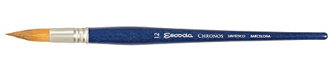 Escoda Chronos Series 1355 Artist Watercolor & Acrylic Paint Brush, Synthetic Toray Fiber & Red Sable Blend, Mop, Size 12