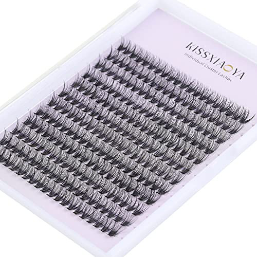 Cluster Eyelash 240pcs 40D 0.07 D Curl 12mm Cluster Eyelashes Extensions, Soft Individual Lashes Natural False Eyelashes Clusters DIY Eyelash Extension At Home (12mm, 40D-D-0.07)