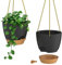 ZMTECH 25cm Blumenampel Hängend Blumentopf Hängeampel Kunststoff Hängeampel für Pflanzen Für Innen Außen Zimmer, Decken, Balkon Und Garten(Set of 2, Schwarz)