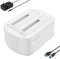 Dual Bay Festplatten-Dockingstation, USB 3.0 SATA HDD Duplikator für 6,3 und 3,5 Zoll SATA HDD/SSD, unterstützt Offline Clone, Backup-Quelle HDD auf Ziel-HDD, K3062-Weiß