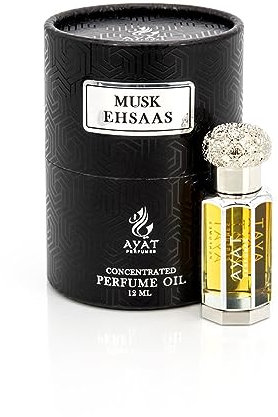 Ayat Perfumes – Parfüm-Extrakt 12 ml | schöne Flasche in einer eleganten Box | Attar Unisex ohne Alkohol | lang anhaltendes Duftöl | arabischer Duft, hergestellt in Dubai (Moschus Ehsaas)