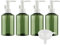 ZEOABSY 4 Piezas 150ml Verde Rellenables Botella de loción Con Bombas Blanco, 150 ml Botella de champú de plástico vacía, Gel de Ducha, Envase Cosmético + 1 x Embudo