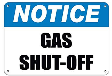 Segnale di avvertimento segnale di avviso di spegnimento del gas segnale di pericolo segnale stradale di emergenza cartello aziendale 15,2 x 20,3 cm cartello in alluminio