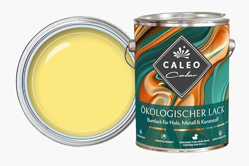 Caleo Color Lack SONNENGRUß Gelb, 0,15 Liter - ökologischer Lack für Möbel - natürlich, lösemittelfrei, spielzeugtauglich
