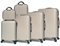 CELIMS - 6-teiliges Koffer-Koffer-Kofferset | Handgepäck + Kabine + Medium + Large + 2X Kulturbeutel | ABS Lightweight Hartschalen GepäckKofferset mit 2X Kosmetiktaschen | Kofferset 4+2 | Champagner
