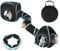 Mfsdai 3 in 1 Cat Tunnel Indoor Enclosure Playpen, Foldable Pop up Cat Cubes with Storage Bag, Interactive Play and Hide Toy for Kitten, Rabbit, Bunny, Ferret (Blue and Black)