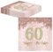TOPWAYS 60 Geburtstagsdeko Servietten 60 Stück, Roségold Papier Party Servietten Tischdeko für 60. Geburtstag Mädchen Frau Frauen Party Happy Birthday Servietten Decorations (60)
