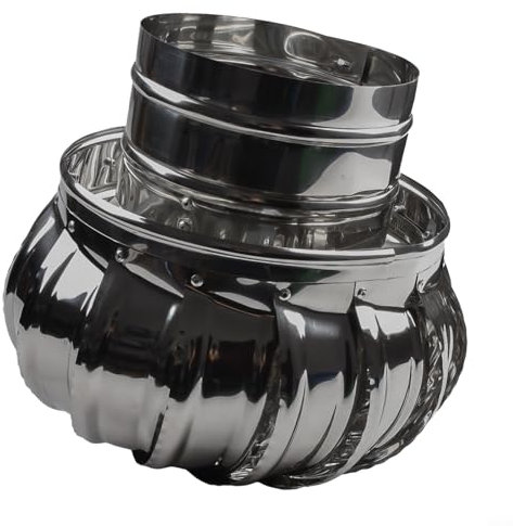 Drehbare Schornsteinhaube aus Edelstahl, verhindert windbedingte Probleme (Ø150 mm)