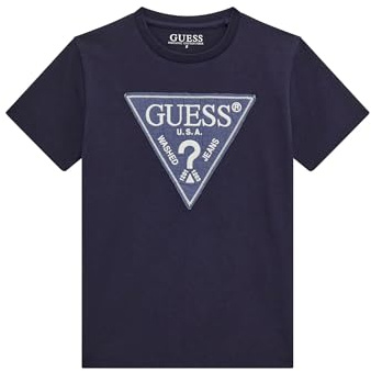 Guess Jungen Eco Short Sleeve Triangle T-Shirt, Smart Blue, 12 Jahre