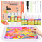 Tigvio Wasser Marmorierfarbe 12 Farben Bastelset Kinder Ab 6 Jahre, Wassermarmorierfarbe Kreativ Set für Kinder mit Basteln Paint Kit, Bastelset Geschenke für Mädchen und Jungen 6 7 8 9 10 Jahre