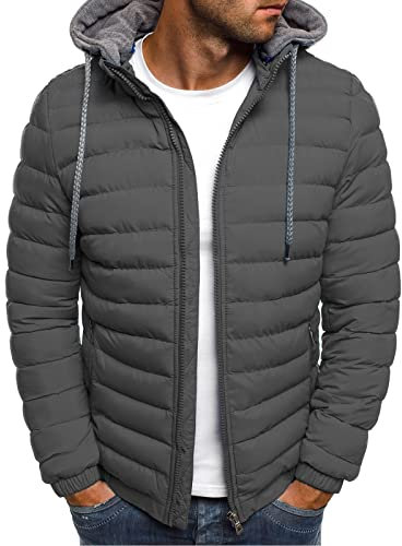 Giubbotto Leggero Uomo Invernale Piumino 100 Grammi Caldo Casual Tinta Unita Giacca Impermeabile Giubbotto Comodo Trapuntato Cappotto Trekking Antivento Piumino per Quotidiano Lavoro Scuola Moto