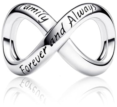 Amuefer Family Forever and Always Charms Charms für Armbänder 925 Sterling Silber mit Cubic Zirkonia Anhänger für Halsketten Geburtstag Weihnachten Schmuck Geschenke für Frauen