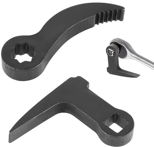 2pcs Adaptateur pour Clé à Pied de Biche, Entraînement 1/2 Forme en L Adaptateur de Barre à Cliquet et Tête d'Adaptateur de Barre à Levier avec Dents de Scie à Ruban pour Espaces Restreints