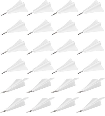 PATIKIL Flugzeug-Push-Pin, 24 Stück Dekorative Metall-Push-Pin Niedliche Flugzeug-Heftzwecken für Pinnwand Karte Foto Home Office Dekor, Weiß
