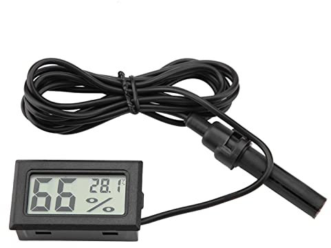 CYSFETENA Mini LCD Thermometer Hygrometer mit Externer Sonde für Inkubatoren Terrarium Aquarium, Temperatur & Feuchtigkeit Messgerät für Reptilien Geflügel -50°C bis 70°C