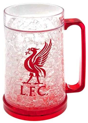 GIFTS 4 ALL Official Liverpool Football Crest Freezer Tankard for Ice Cold Beer, Liverpool Football Fans Tankard, Liverpool Crest Plastic Beer Tankard, Liverpool Football Beer Glass