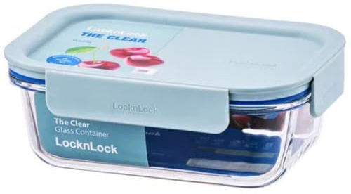 LocknLock The Clear 630ml Airtight Food Storage Glass Container & Lid, BPA Free, Airtight & Leakproof, Oven/Microwave/Freezer/Dishwasher Safe, Perfect For Re-Heating & Meal Prep – Rectangle
