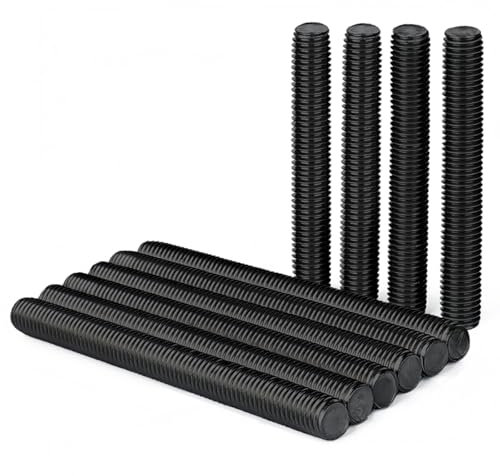 ‌Drenky 10 Pezzi Barra Filettata M8x80mm - Nero in Acciaio Inox A2 V2A con Filettatura Completa, Barre Filettate DIN976 per Edilizia e Meccanica‌