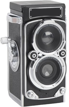 Retro Digitalkamera, 1080P Full HD Video, 12 MP Autofokus, Im Retro Twin Objektivstil, USB Kompakt Vintage Digitalkamera für Anfänger Teenager Kinder Erwachsene (128GB)