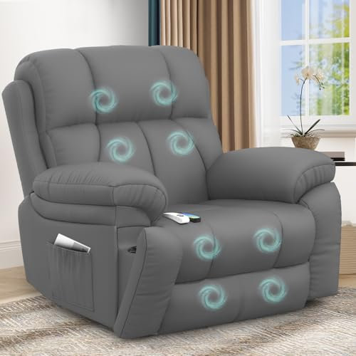 YONISEE Lift Chair Recliners for Elderly, Recliner Chair with Massage & Heat, Extended Footrest, Oversized Recliners Armchair Lounge Sofa with Type C+USB Ports, Hidden Drink Holders, Dual Side Pockets