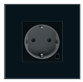 LOUYSGEN Zigbee Socket Energieüberwachung,Schwarz | Benötigen Sie einen Zigbee-Hub,APP-Steuerung,Timer-Funktion,86 x 86 x 46 Millimeter