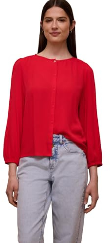Street One Studio Damen 3/4-Arm Bluse mit Rundhals und Knöpfen