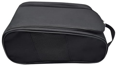 B0lsa Schuhaufbewahrung – Reise-Organizer für Golfschuhe, B0lsa für Sportschuhe mit Reißverschluss und Belüftungsöffnungen, tragbares Design, Unisex-Tragetasche für den V-Einsatz, schwarz, siehe die
