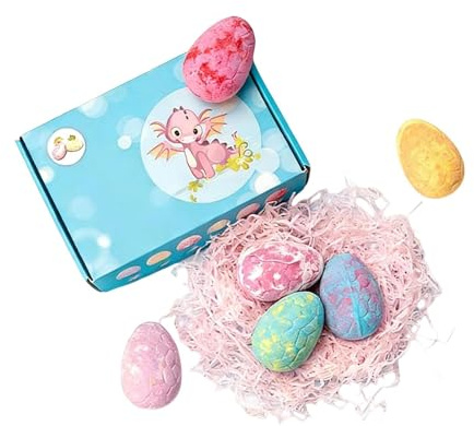 Bain Moussant Bombe Faits Main, Hydratation Cutanée avec Dinosaures Inclus | Galets Effervescents pour Douche pour Spa Salle de Bain Hôtel Cadeau Fille Garçon