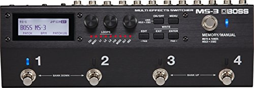 BOSS MS-3 Multi Effects Switcher, A Compact Professional Pedalboard, 112 Built-In Effects Types for Guitar And Bass, Midi-Enabled Effects & Built-In Tuner