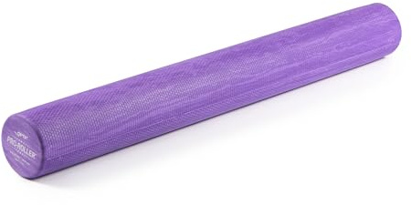 OPTP PRO-ROLLER Standard Density Foam Roller – Round, Purple, 36 x 4 | Durable roller for back massage, deep tissue foam roller exercises, stretching, fitness, yoga & Pilates, purple, 36 x 4