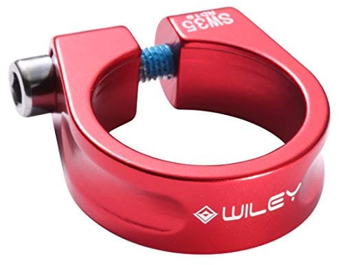 wilethree MTB Road bicycle Seat Post Clamp Aluminium Alloy 31.8mm 34.9mm Red/Black/Blue