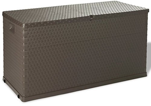 Festnight Gartenbox Aufbewahrungskiste Garten Kästen 420 L Aufbewahrungsbox Gartenauflagen Auflagenbox Sitzbank Garten Kissenbox Gartentruhe Wasserdicht Braun