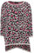 Zwillingsherz Poncho mit Baumwolle im Leo Design - Hochwertiges Cape für Damen - XXL Umhängetuch und Tunika - Strick-Pullover - Sweatshirt - Stola - grau pink