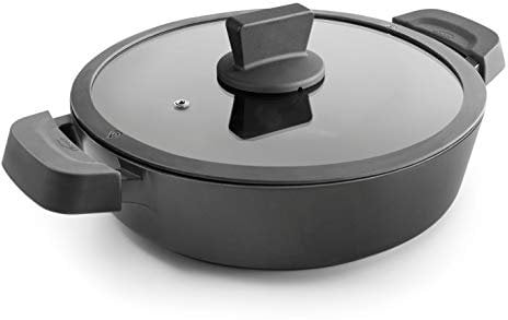 Lacor - Tartera con tapa titanium pro con antiadherente, Aluminio, 28 cm