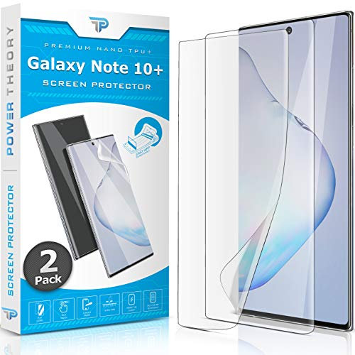 Power Theory Screen Protector Film for Samsung Galaxy Note 10 PLUS [2-pack] - [Not Glass] Full Cover, Case Friendly, Flexible Anti-Scratch Film