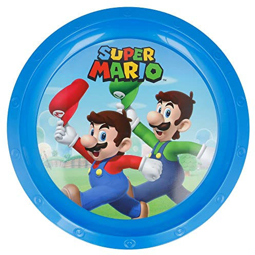 Assiette en plastique réutilisable pour enfant Super Mario